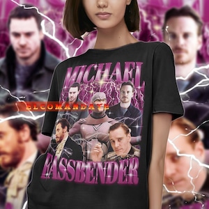 Camisa vintage de Michael Fassbender, camiseta homenaje a Michael Fassbender, camisetas de fans de Michael Fassbender, suéter retro de Michael Fassbender de los 90