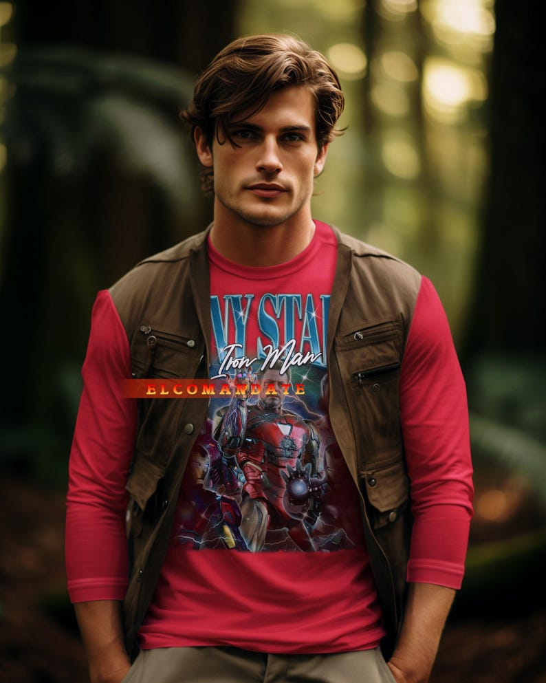 Camiseta TONY STARK, camiseta vintage Tony Stark, camiseta retro Tony Stark de los 90, sudadera Tony Stark, camiseta de manga larga Tony Stark, Tony Stark Irn Man imagen 4