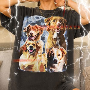 Koszulka z nadrukiem dla psa w stylu retro z lat 90., koszulka z grafiką „Loyal Canine Companion”, estetyczna odzież dla miłośników zwierząt