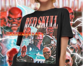 RED SKULL Shirt, Red Skull Vintage Shirt, Red Skull Retro 90s Tshirt, Red Skull Bootleg Tee, Red Skull Sweater, Hugo Weaving Shirt