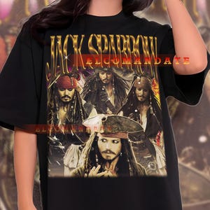 Shirt Captain Jack Sparrow, vintage shirt Captain Jack Sparrow, shirt Captain Jack Sparrow retro jaren 90, shirt Johnny Depp