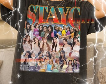 Koszulka StayC Kpop Bootleg, koszulka StayC Kpop Vintage, koszulka StayC Kpop z lat 90., koszulka StayC Kpop Retro, koreańskie gwiazdy