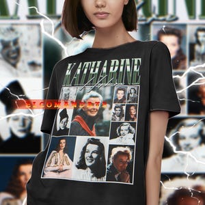 KATHARINE HEPBURN Vintage Shirt, Katharine Hepburn Homage Tshirt, Katharine Hepburn Fan Tees, Katharine Hepburn Retro 90s Sweater, Merch