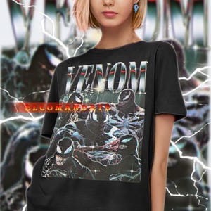 Koszulka VENOM - Koszulka Venom Vintage, Koszulka Venom Retro z lat 90., Koszulka Venom Bootleg, Sweter Venom, Koszulka Venom, Venom, Koszulka Antybohaterska