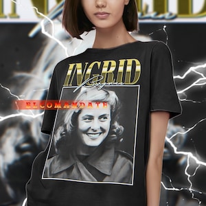 Actrice INGRID BERGMAN Hommageshirt, vintage T-shirt Ingrid Bergman, Ingrid Bergman Fan Tees, Ingrid Bergman retro jaren 90 trui, Bergman