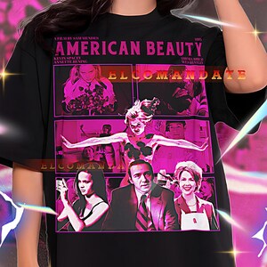 Chemise beauté américaine, t-shirt beauté américaine rétro des années 90, pull vintage, t-shirts bootleg beauté américaine, scène de sac en plastique