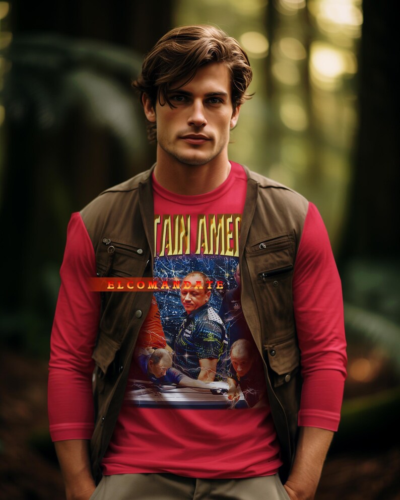 CAPTAIN AMERICA Shane Van Boening Shirt, Shane Van Boening Vintage Shirt, Shane Van Boening Retro 90s Tshirt image 3