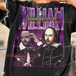 WILLIAM SHAKESPEARE Bootleg Shirt, William Shakespeare Retro Tees, Poet Icon T-Shirt, Timeless Bard Longsleeve, William Shakespeare Sweater