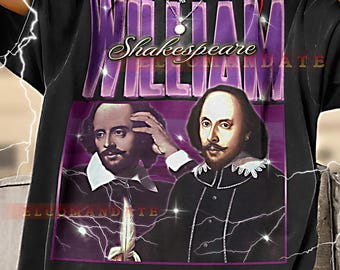 WILLIAM SHAKESPEARE Bootleg Shirt, William Shakespeare Retro Tees, Poet Icon T-Shirt, Timeless Bard Longsleeve, William Shakespeare Sweater