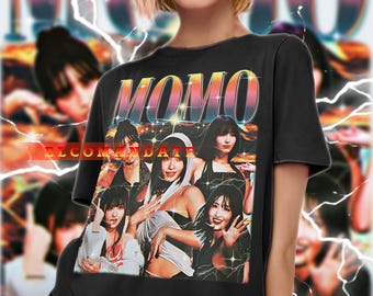TWICE モモ レトロ ブートレグ Tシャツ - TWICE シャツ - Kpop