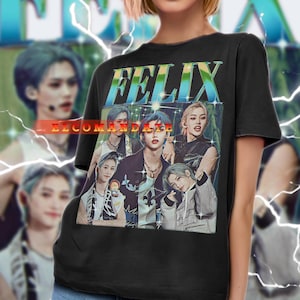 Maglietta FELIX Stray Kids, Maglietta vintage Felix, Maglione Felix, Maglietta Stray Kids, Maglietta retrò anni &#39;90 Felix, Maglietta bootleg Felix