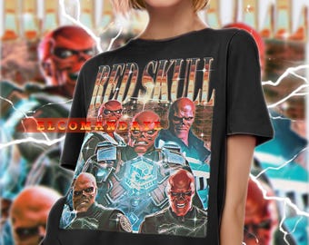 RED SKULL Shirt, Red Skull Vintage Shirt, Red Skull Retro 90s Tshirt, Red Skull Bootleg Tee, Red Skull Sweater, Hugo Weaving Shirt