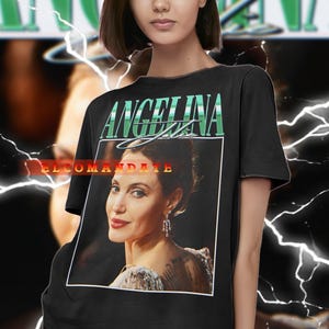 ANGELINA JOLIE Vintage Shirt, Angelina Jolie Homage Tshirt, Angelina Jolie Fan Tees, Angelina Jolie Retro 90s Sweater, Angelina Jolie Merch