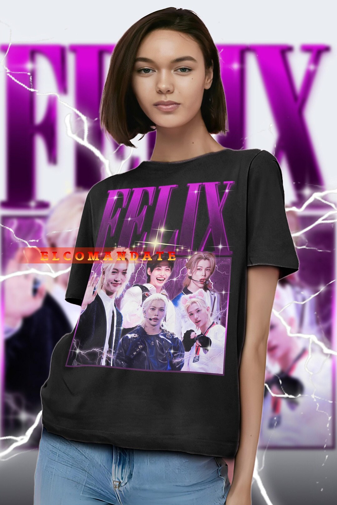 アイドル UNIFORM T-SHIRT Felix KPOP FELIX BANGCHAN CHANGBIN HYUNJIN SEUNGMIN LEE KNOW