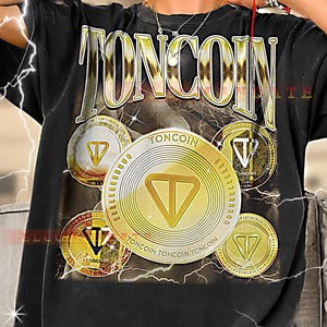 Toncoin Bootleg T-shirt, Toncoin Långärmad T-shirt, Toncoin Retro T-shirt, Toncoin Vintage T-shirt, Toncoin 90-tals T-shirt Retro, Vintage, 90-tal, T-shirt, Barn