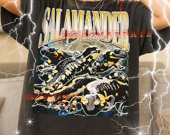 Salamander Caudaten T-Shirt, Vintage Tierliebhaber Amphibien Natur Wildtiere T-Shirt, 90er Jahre Retro Throwback, Salamander Caudaten Pullover