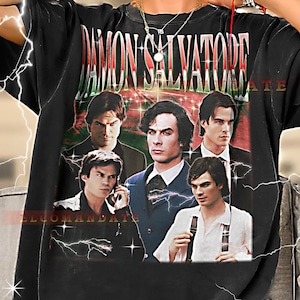 DAMON SALVATORE Bootleg Shirt, Damon Salvatore Retro Tees, Bad Boy Energy T-Shirt, Eternal Cool Longsleeve, Damon Vintage Sweater