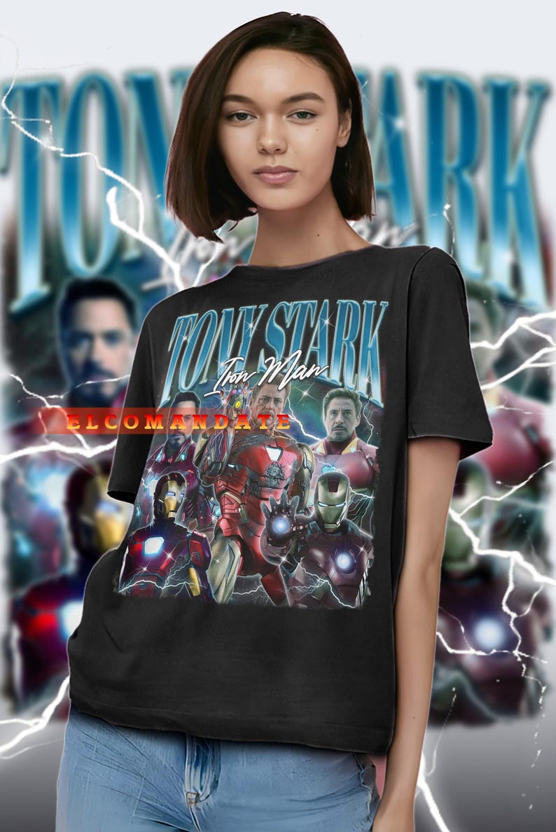 Camiseta TONY STARK, camiseta vintage Tony Stark, camiseta retro Tony Stark de los 90, sudadera Tony Stark, camiseta de manga larga Tony Stark, Tony Stark Irn Man imagen 1