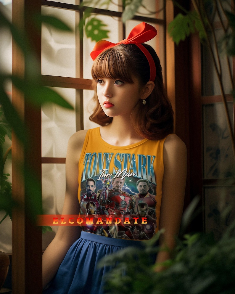 Camiseta TONY STARK, camiseta vintage Tony Stark, camiseta retro Tony Stark de los 90, sudadera Tony Stark, camiseta de manga larga Tony Stark, Tony Stark Irn Man imagen 5