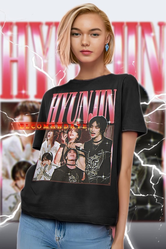 StrayKids ユニフォームシャツ ヒョンジンhyunjin HYUNJIN Shirt, Hyunjin Vintage Shirt, Hyunjin Retro 90s Tshirt