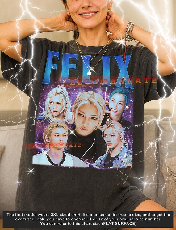 Vintage Felix Stray Kids T-shirt, Retro 90s Felix Bootleg Kpop Tee