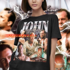 Camiseta vintage de John McClane, camiseta homenaje a John McClane, camisetas de fan de John McClane, suéter retro de los 90 de John McClane, regalo de merchandising de John McClane