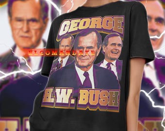 Vintage Y2K Good Bush Bad Bush George Bush Graphic T-shirt
