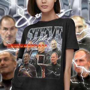 Camiseta vintage de Steve Jobs, camiseta homenaje a Steve Jobs, camisetas de fans de Steve Jobs, suéter retro de los 90 de Steve Jobs, regalo de merchandising de Steve Jobs, Steve Jobs