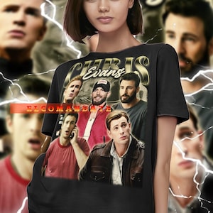 CHRIS EVANS Vintage Fan Tees, Chris Evans Homage Tshirt, Chris Evans Retro 90s Sweater, Chris Evans Gift, Chris Evans Actor, Steve Rogers