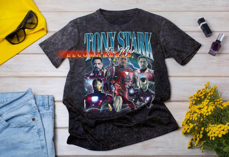 Camiseta TONY STARK, camiseta vintage Tony Stark, camiseta retro Tony Stark de los 90, sudadera Tony Stark, camiseta de manga larga Tony Stark, Tony Stark Irn Man imagen 2