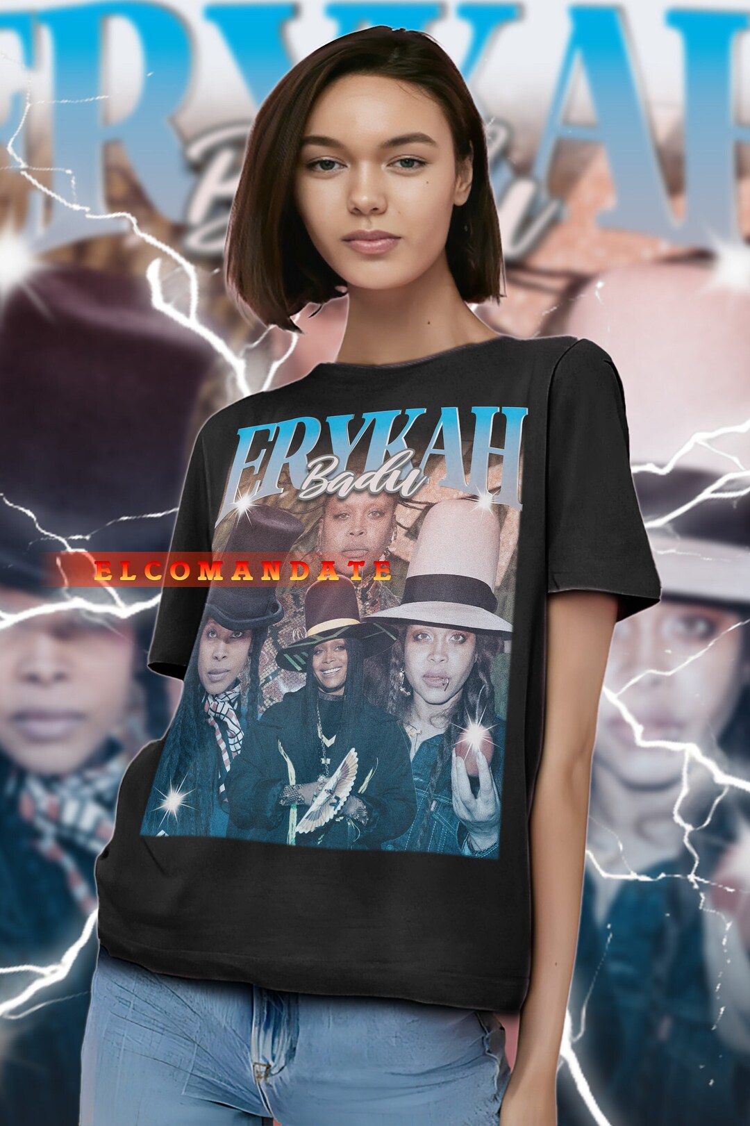 ERYKAH BADRU Vintage Shirt, Erykah Badru Hommage-T-Shirt, Erykah