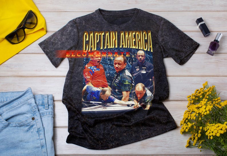 CAPTAIN AMERICA Shane Van Boening Shirt, Shane Van Boening Vintage Shirt, Shane Van Boening Retro 90s Tshirt image 4