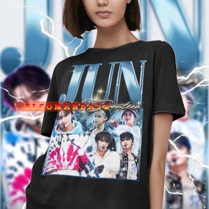 ジュン・セブンティーンTシャツ、K-POPグッズ、セブンティーンK-POP、K-POPアイドル、セブンティーンバンド、CARATファン、セブンティーンファンアート、K-POPギフト、セブンティーンメンバー