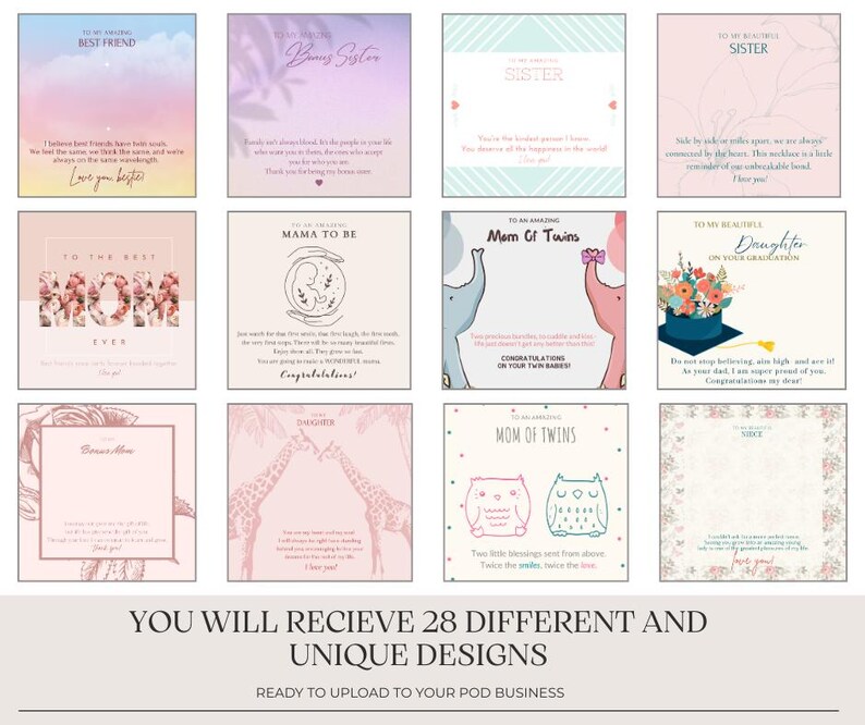Shineon Message Card Templates: 28 Canva Editable Designs (PNG Files ...