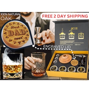 Cocktail Smoker Kit &quot;Best DAD Ever&quot; engraved gift for fathers. All in 1 bar set to smoke Old Fashioned, Whisky, Burbon. Smoky by NOBLESIP