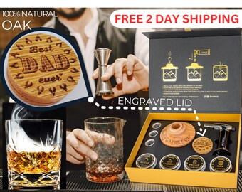 Cocktail Smoker Kit "Best DAD Ever" engraved gift for fathers. All in 1 bar set to smoke Old Fashioned, Whisky, Burbon. Smoky by NOBLESIP