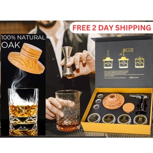 Whiskey Old Fashioned Smoker Kit. Smoke Burbon, Scotch, Cocktails. PREMIUM home bar set - Smoky by NOBLESIP. A great Father&#39;s Day gift!