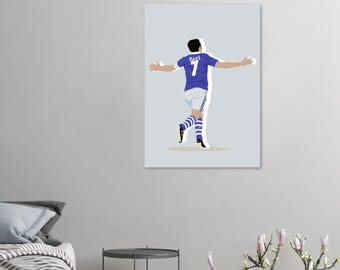 Raul Footballer Illustration | Schalke Gelsenkirchen Fine Art Print | Great Gift Idea