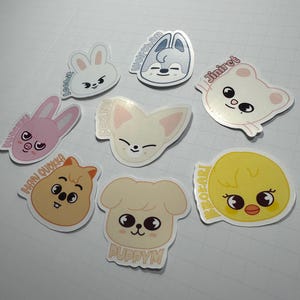Confezione di adesivi con simpatici personaggi di Stray Kids SKZOO, set da 8, adesivi di gruppi K-pop, adorabili animali, Stray Kids, musica coreana, media coreani