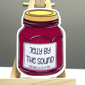 Adesivo Jelly by the sound, adesivos Little Jar of Jelly, cottagecore, beachcore, mercado de fazendeiros, adesivos à prova d'água