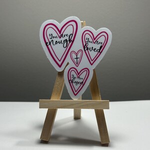 Je bent genoeg stickers, zelfliefdestickers, liefde maakt de wereld rond, waterdichte stickers