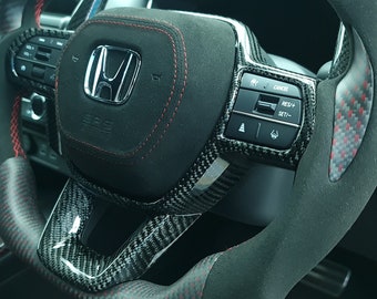 Steering wheel trim made with 100% carbon fiber for Honda Civic 11 Gen