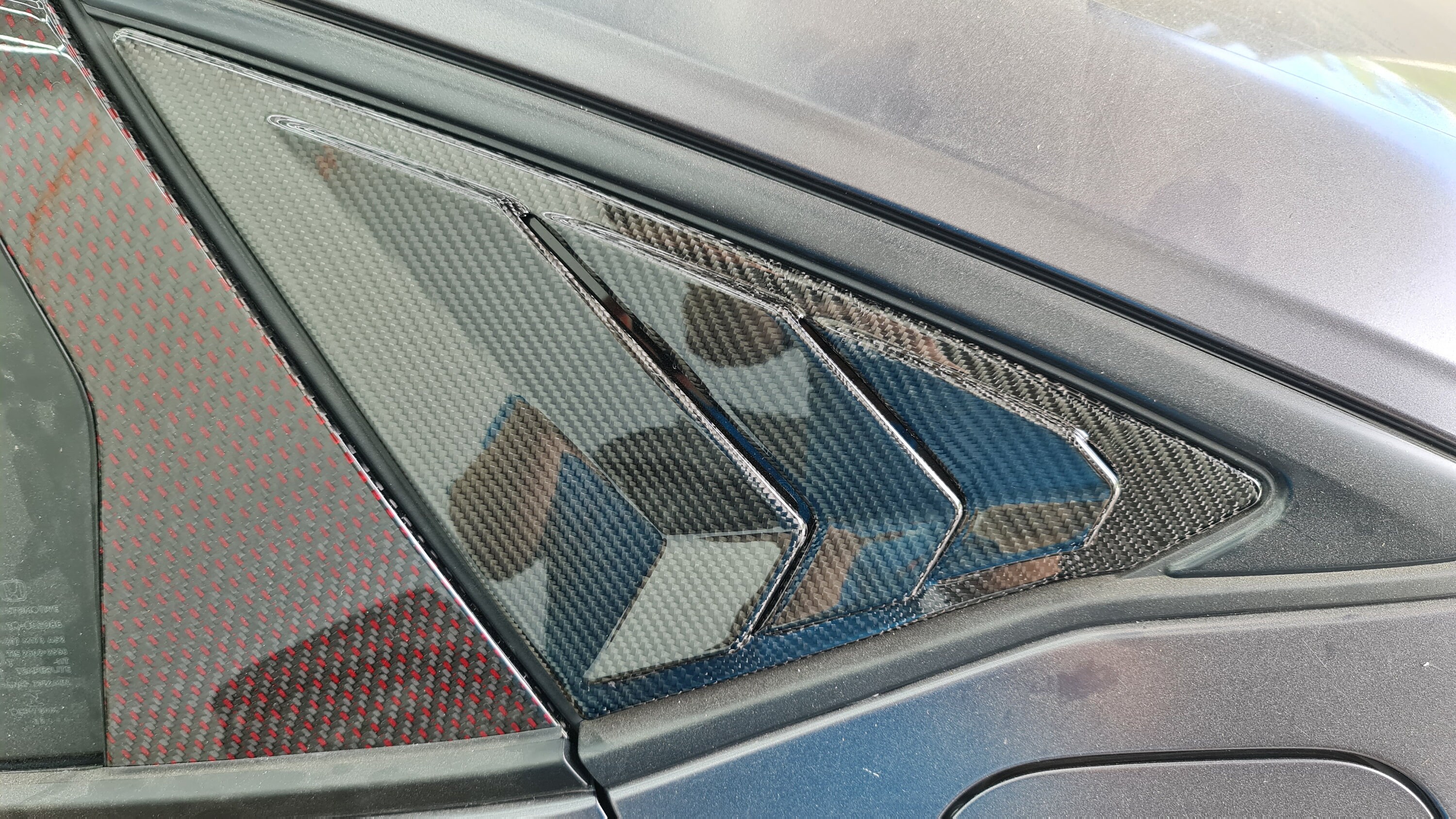 Carbon fiber window vented louvre for Civic 11 Sedan, Civic 11 Si, Civic 11 Hatchback, Civic Type R FL5