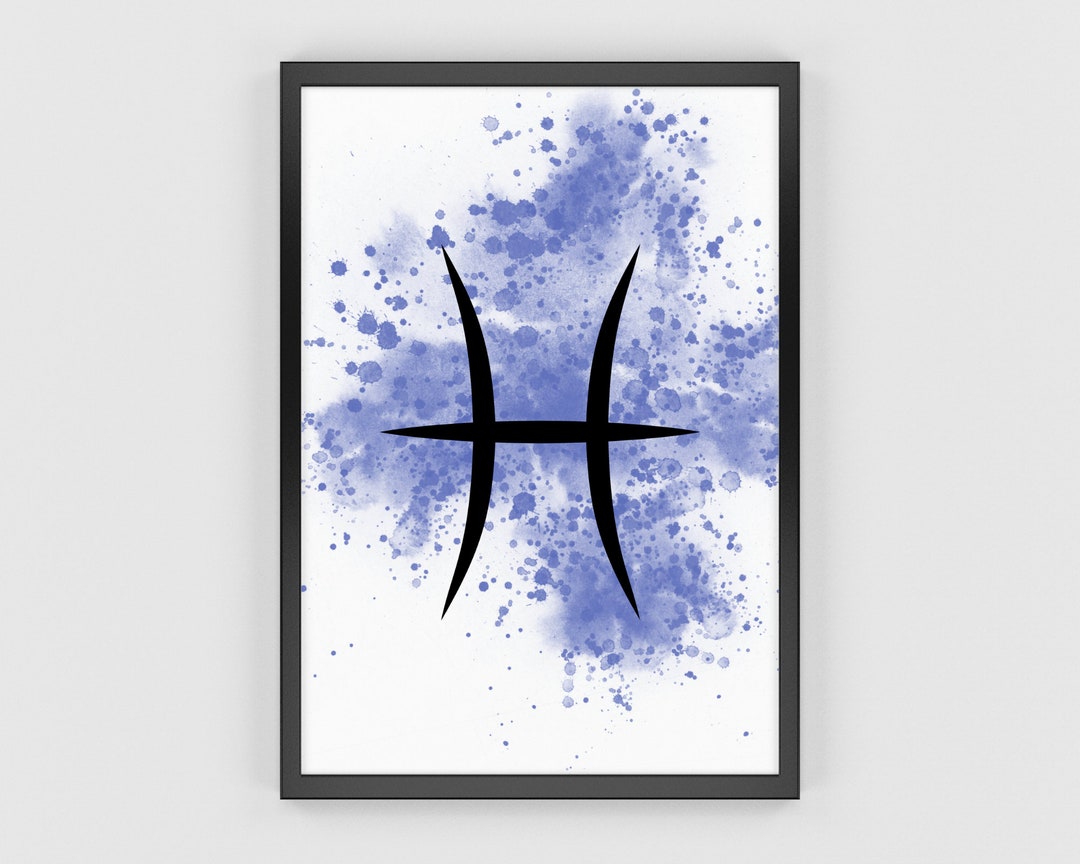 Pisces-glyph-symbol-zodiac-watercolor-blue-minimalist-astrology ...