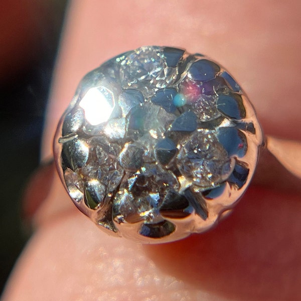 Diamond Cluster Vintage Engagement 14k Ring