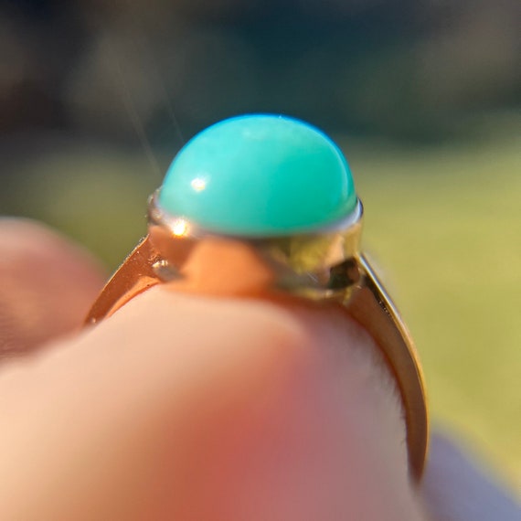 Amazing Amazonite Cabochon 18k Rose Gold - image 3