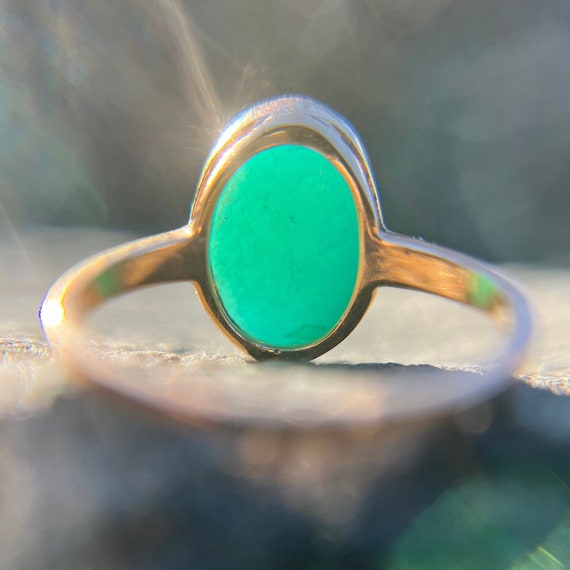 Amazing Amazonite Cabochon 18k Rose Gold - image 5