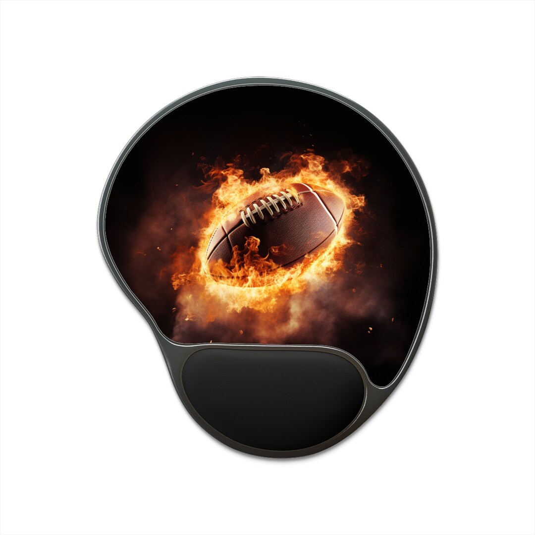Football Mouse Pad With Wrist Rest Etsy