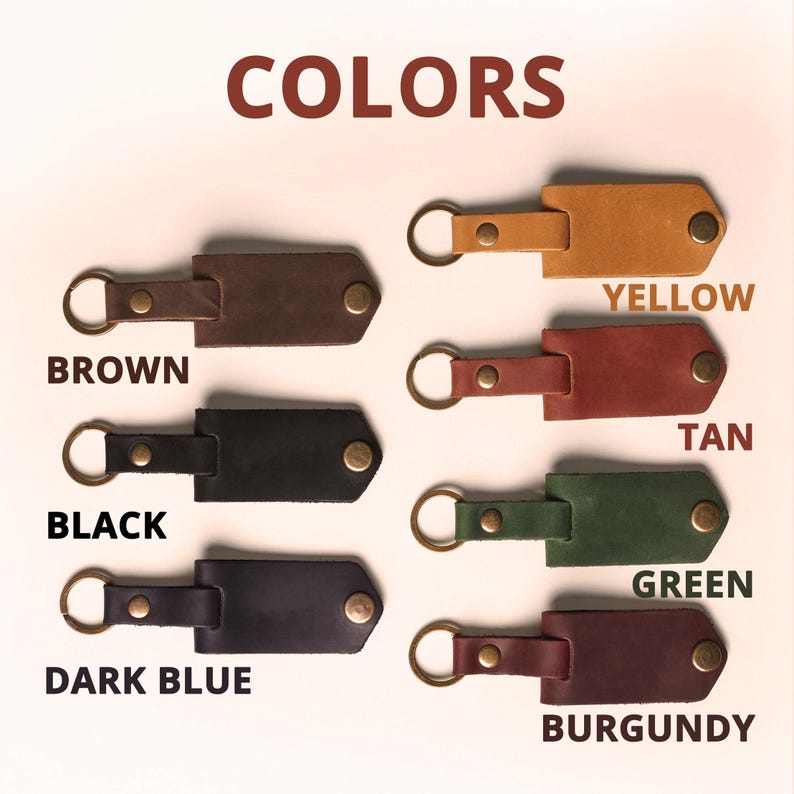 Personalized Gift for Him Leather Keychain With Your Photo and Name