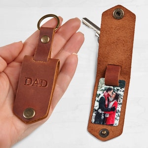 Photo keychain dad, Boyfriend Keychain, Engraved Photo, Custom Keychain Gift, Photo Key Holder, Christmas gifts, First Time Dad Gift